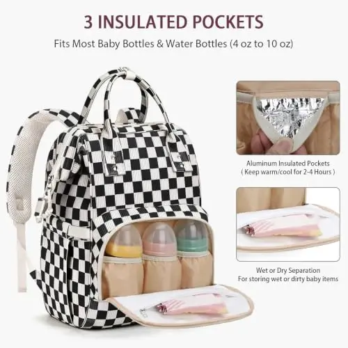 HABOPET Diaper Bag Backpack, Corduroy Travel Baby diaper bag for Mom/Dad | Backpack Diaper Bag with Stroller Straps,13 Pockets,Easy Access,Corduroy,Baby Bag for Boys&Girls,Travel Essentials - 4