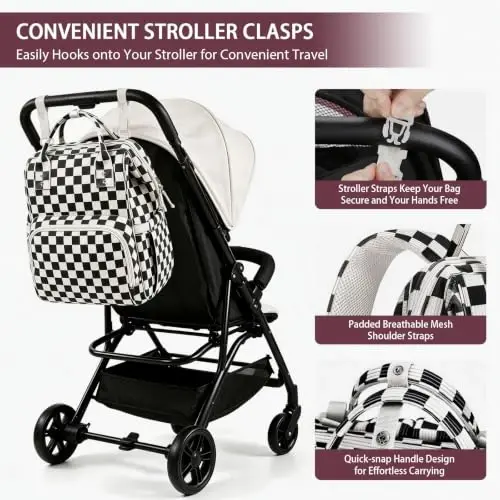 HABOPET Diaper Bag Backpack, Corduroy Travel Baby diaper bag for Mom/Dad | Backpack Diaper Bag with Stroller Straps,13 Pockets,Easy Access,Corduroy,Baby Bag for Boys&Girls,Travel Essentials - 5