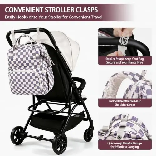 HABOPET Diaper Bag Backpack, Corduroy Travel Baby diaper bag for Mom/Dad | Backpack Diaper Bag with Stroller Straps,13 Pockets,Easy Access,Corduroy,Baby Bag for Boys&Girls,Travel Essentials - 4