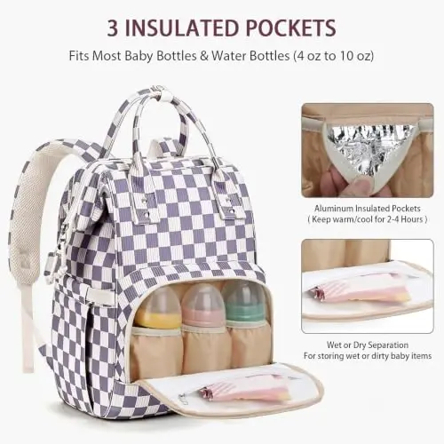 HABOPET Diaper Bag Backpack, Corduroy Travel Baby diaper bag for Mom/Dad | Backpack Diaper Bag with Stroller Straps,13 Pockets,Easy Access,Corduroy,Baby Bag for Boys&Girls,Travel Essentials - 5