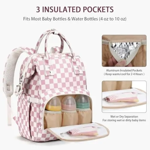 HABOPET Diaper Bag Backpack, Corduroy Travel Baby diaper bag for Mom/Dad | Backpack Diaper Bag with Stroller Straps,13 Pockets,Easy Access,Corduroy,Baby Bag for Boys&Girls,Travel Essentials - 4