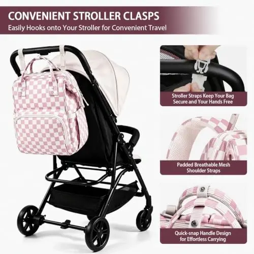 HABOPET Diaper Bag Backpack, Corduroy Travel Baby diaper bag for Mom/Dad | Backpack Diaper Bag with Stroller Straps,13 Pockets,Easy Access,Corduroy,Baby Bag for Boys&Girls,Travel Essentials - 5