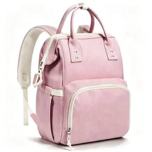 HABOPET Diaper Bag Backpack, Corduroy Travel Baby diaper bag for Mom/Dad | Backpack Diaper Bag with Stroller Straps,13 Pockets,Easy Access,Corduroy,Baby Bag for Boys&Girls,Travel Essentials - 1