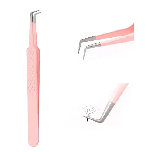 Lash Extension Tweezers Volume Lash Tweezers 90 Degree Tweezers for Eyelash Extensions Precision Lash Fan Tweezers Eyelash Extension Supplies for Light Volume or Mega Volume Fans - 1