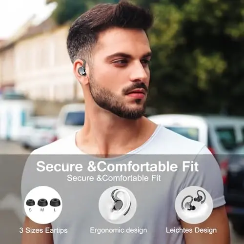 Wireless Earbuds, 2025 Bluetooth 5.4 Headphones HiFi Stereo, Bluetooth Earbuds with ENC Noise Cancelling Mic, IP7 Waterproof in Ear Earphones, 68H Dual LED Display Ear Buds for Workout Sports - 6
