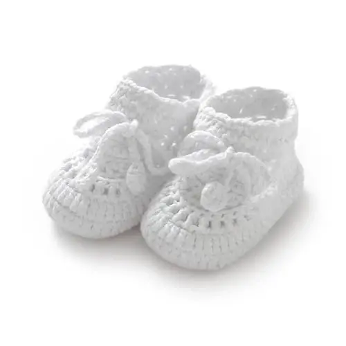 Hadetoto Baby Booties Hand Crochet Knit Cotton Bootie | Soft, Cozy, Warm, Newborn First Walkers, Infant Boy Girl - 1