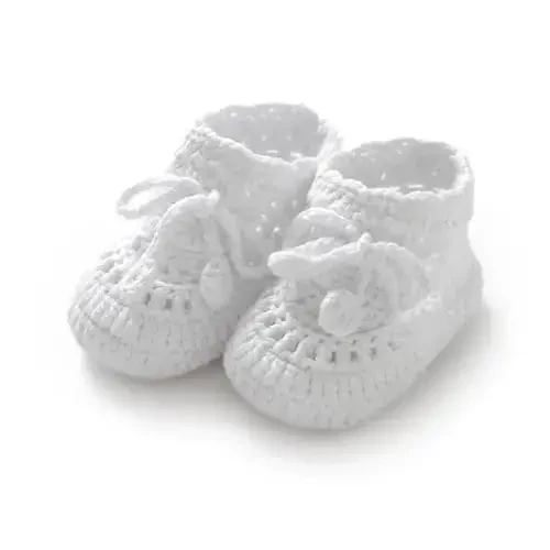 Hadetoto Baby Booties Hand Crochet Knit Cotton Bootie Soft Cozy Warm Socks Shoes Newborn First Walkers for Infant Boy Girl - MODAZONE (1)