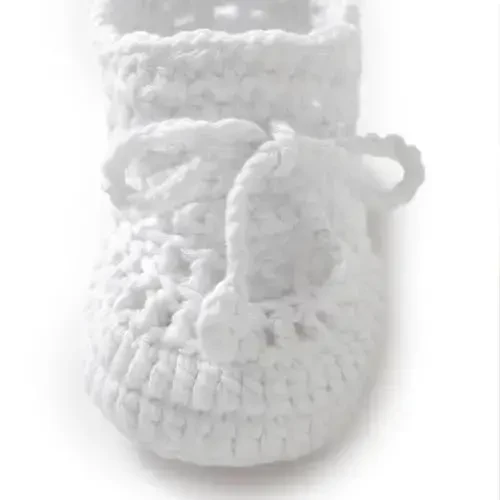 Hadetoto Baby Booties Hand Crochet Knit Cotton Bootie Soft Cozy Warm Socks Shoes Newborn First Walkers for Infant Boy Girl - 7