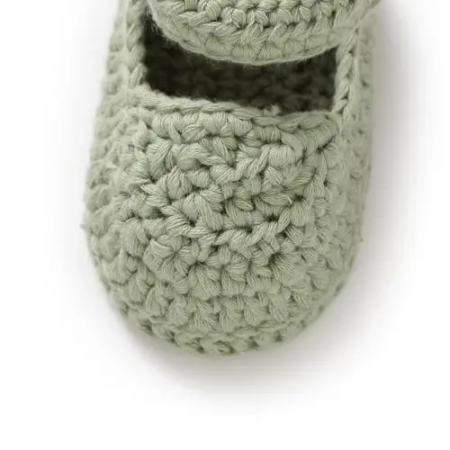 Hadetoto Baby Booties Newborn Baby Mary Jane Shoes Hand Crochet Knit First Walkers Cotton Infant Bootie - 4