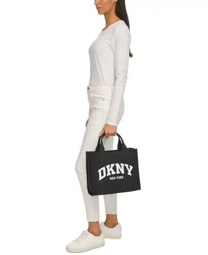 Hadlee Canvas Medium Tote - Black/ Sliver - 7