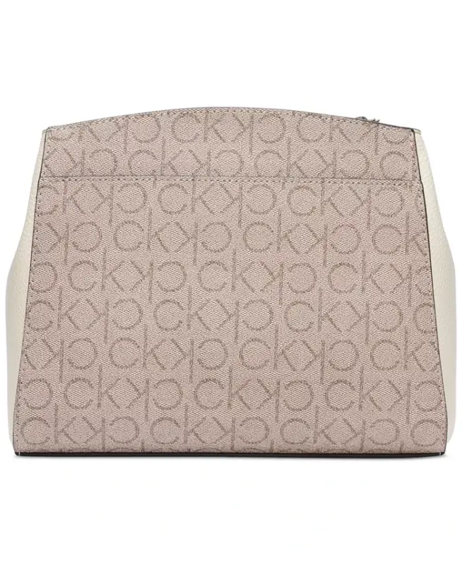 Hadley Signature Colorblocked Adjustable Crossbody-Almond Taupe/Cherub White/Dove - 5