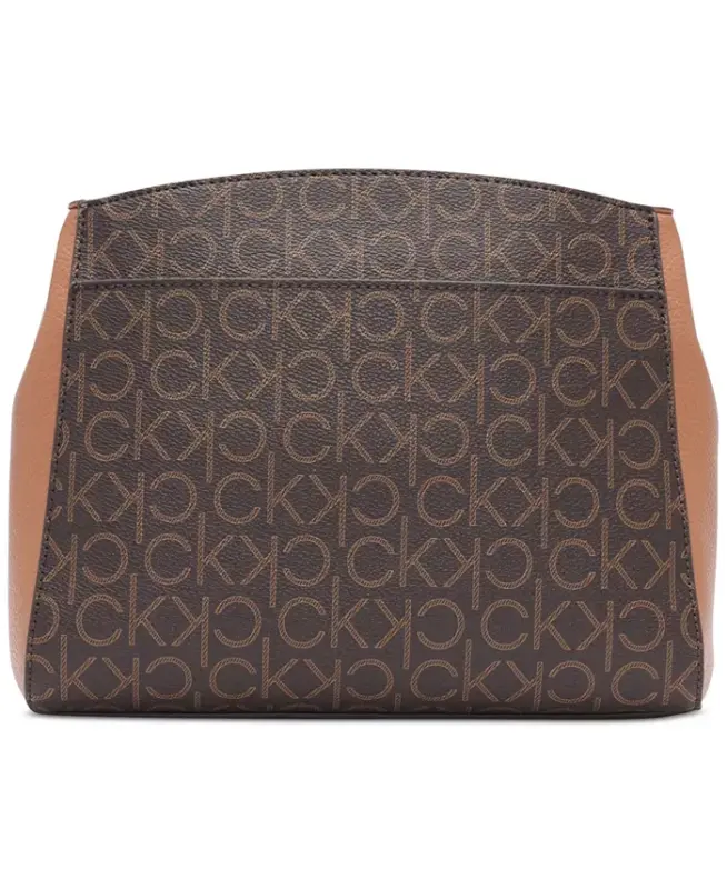 Hadley Signature Colorblocked Adjustable Crossbody - Brown Khaki/Caramel/Cherub White - 5