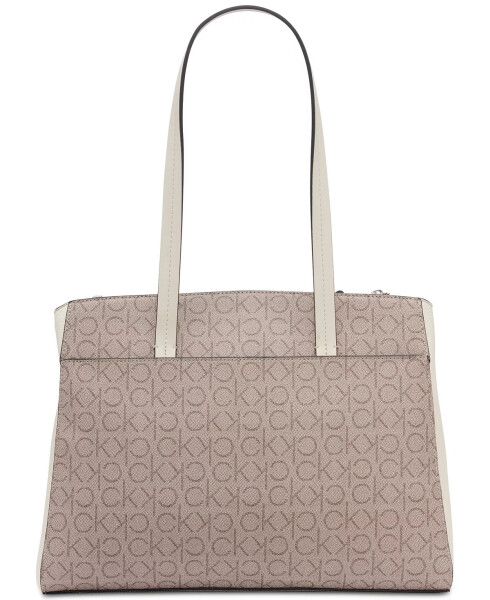 Hadley Signature Colorblocked Triple Compartment Tote Almond Taupe/Cherub White/Dove - 5