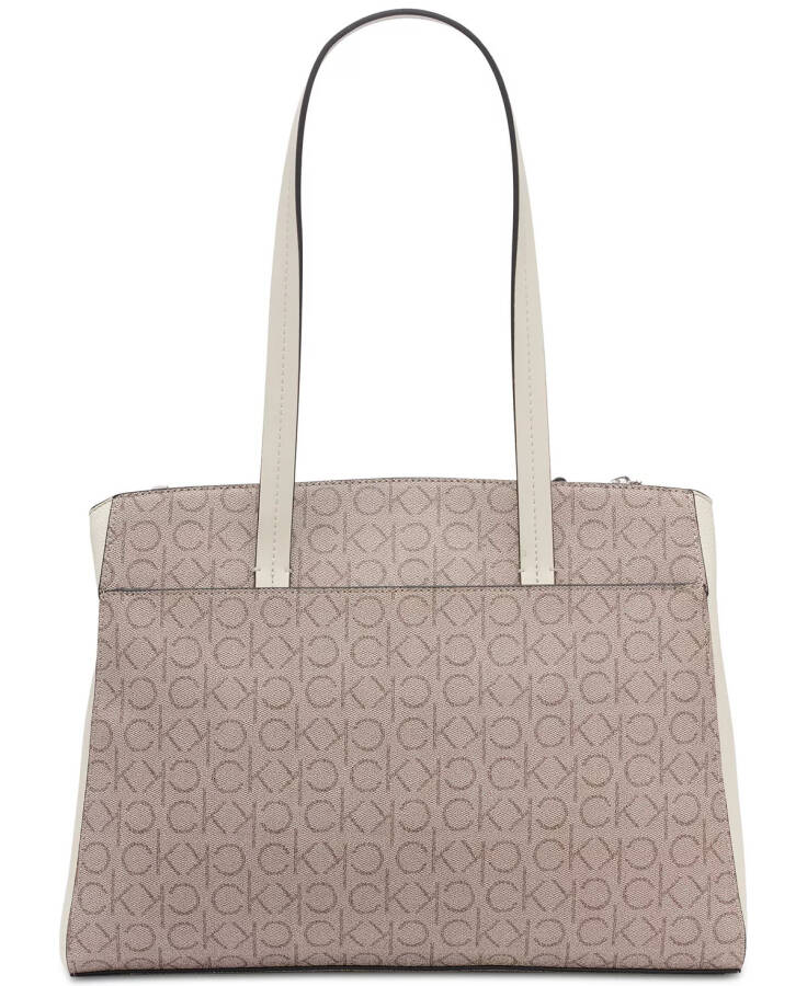 Hadley Signature Colorblocked Triple Compartment Tote Almond Taupe/Cherub White/Dove - 5