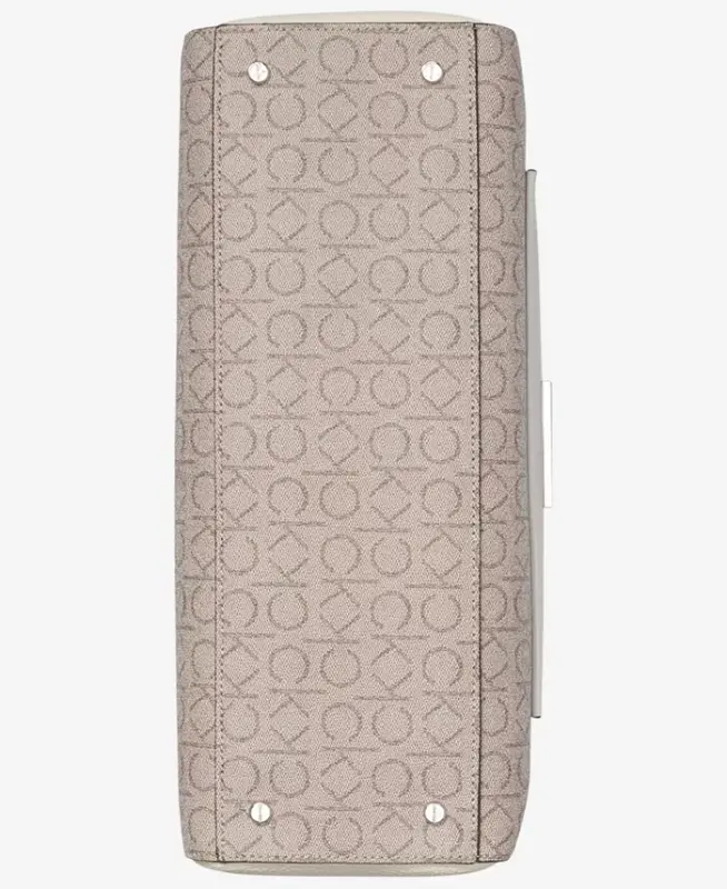 Hadley Signature Colorblocked Uch Bo'limli Sumka - Bodom Taupe/Kerub Oq/Kabutar - 2