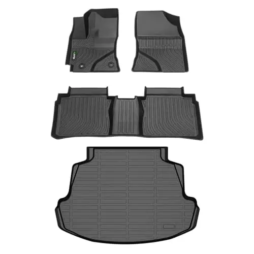 HAFIDI All Weather Car Floor Mats & Cargo Liner for Corolla 2014-2019 (Sedan Only) Custom Fit Full Set Accessories - Black - 1