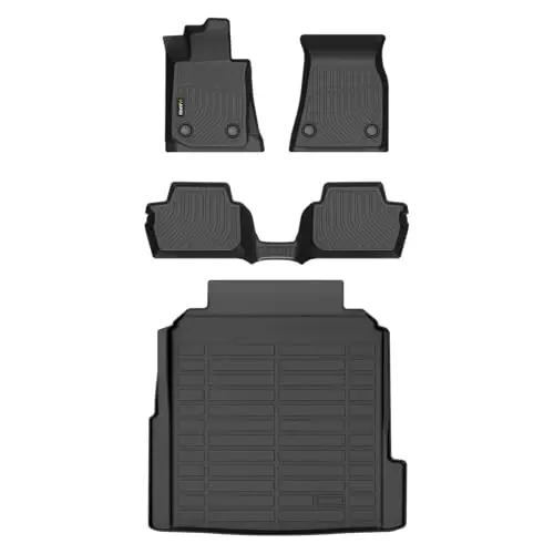 HAFIDI® All Weather Floor Mats & Cargo Liner Fit for BMW M440i Convertible 2021-2025 Car Mats for BMW M440i,430i,M4 Competition Floor Liners Convertible Accessories TPE- Black - HAFIDI