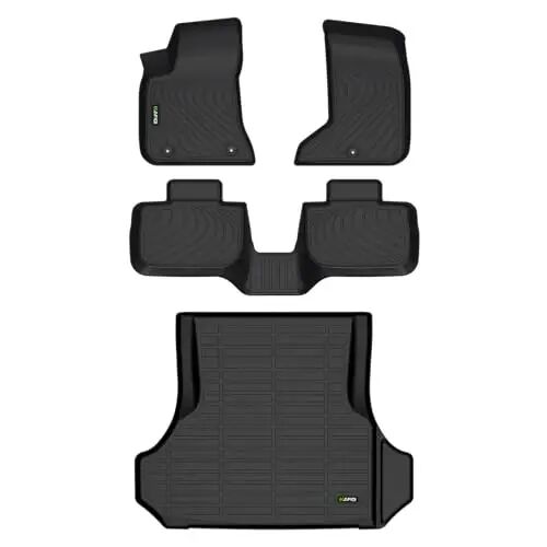 HAFIDI All Weather Floor Mats & Cargo Liner for 2011-2023 Dodge Charger AWD | Fit Charger AWD & Chrysler 300 AWD, Custom Fit, Non-Slip, Automotive Floor Liners, Raised Edge, Full Set Accessories, Black - 1