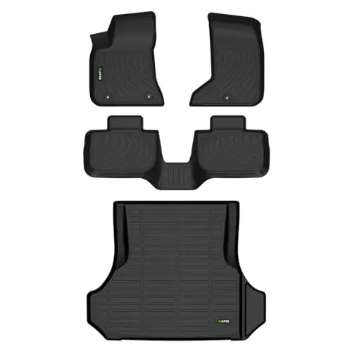 HAFIDI All Weather Floor Mats & Cargo Liner for 2011-2023 Dodge Charger AWD | Fit Charger AWD & Chrysler 300 AWD, Custom Fit, Non-Slip, Automotive Floor Liners, Raised Edge, Full Set Accessories, Black - 1