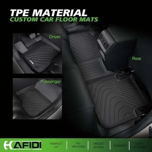 HAFIDI All Weather Floor Mats & Cargo Liner for 2011-2023 Dodge Charger AWD | Fit Charger AWD & Chrysler 300 AWD, Custom Fit, Non-Slip, Automotive Floor Liners, Raised Edge, Full Set Accessories, Black - HAFIDI (1)
