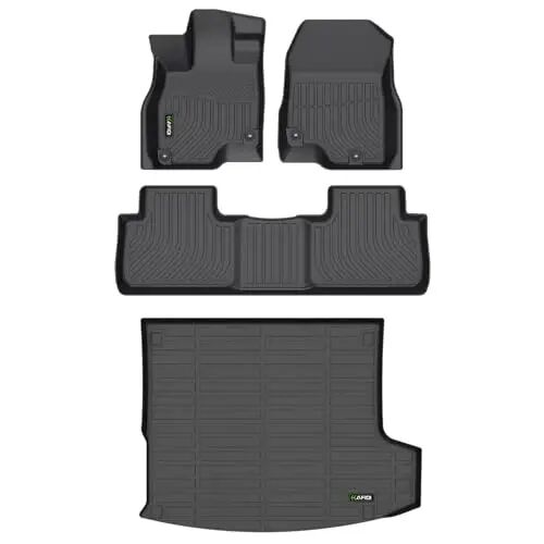 HAFIDI All Weather Floor Mats & Cargo Liner for Acura RDX 2019-2026 Set | Custom Fit, All Weather Protection, Non-Slip, Automotive Floor Liners, Raised Edge, Full Set Accessories, TPE, Black - 1