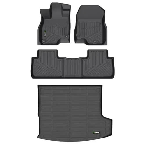 HAFIDI All Weather Floor Mats & Cargo Liner for Acura RDX 2019-2026 Set | Custom Fit, All Weather Protection, Non-Slip, Automotive Floor Liners, Raised Edge, Full Set Accessories, TPE, Black - 1