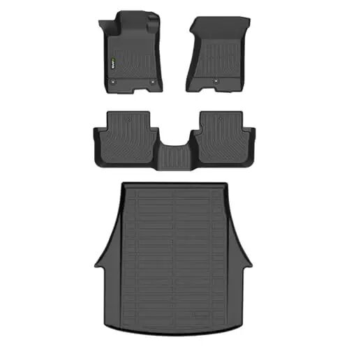 HAFIDI All Weather Floor Mats & Cargo Liner for Acura TLX AWD 2015-2020 Set | Custom Fit, All Weather Protection, Non-Slip, Automotive Floor Liners, Raised Edge, Full Set Accessories, TPE, Black - 1