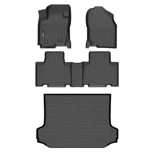 HAFIDI All Weather Floor Mats & Cargo Liner for Toyota RAV4 2006-2012 Without 3rd Row Seat Custom Fit Full Set Accessories - Black - 1