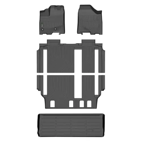 HAFIDI All Weather Floor Mats Custom for for Toyota Sienna 2020-2013 8 Seater Floor Mats Cargo Liner Trunk Carpet All Weather Heavy Duty TPE Waterproof Anti-Slip Accessories - 1