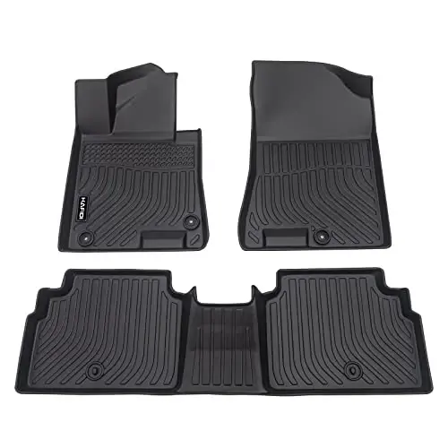 HAFIDI® All Weather Floor Mats for Kia K5 2021-2026 (Only FWD Models) & Hyundai Sonata & Sonata Hybrid Car Floor Liners, Fits 1st & 2nd Row Full Set TPE Custom Accessories, Black - 1