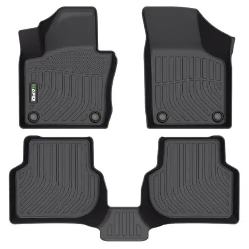 HAFIDI® Автомобильные коврики для Volkswagen Jetta 2012-2018 (Кроме SportWagen 2012-2014) Всепогодная защита, TPE, полный комплект для 1-го и 2-го рядов, черные - 1