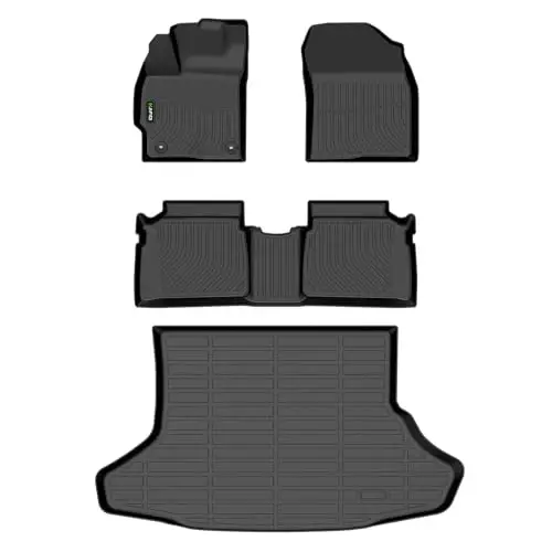 HAFIDI® Автомобильные коврики и коврик в багажник для Toyota Prius 2012-2015 (не подходят для Plug-in, Hybrid, V или C), всепогодная защита TPE, противоскользящие аксессуары, черный - 1
