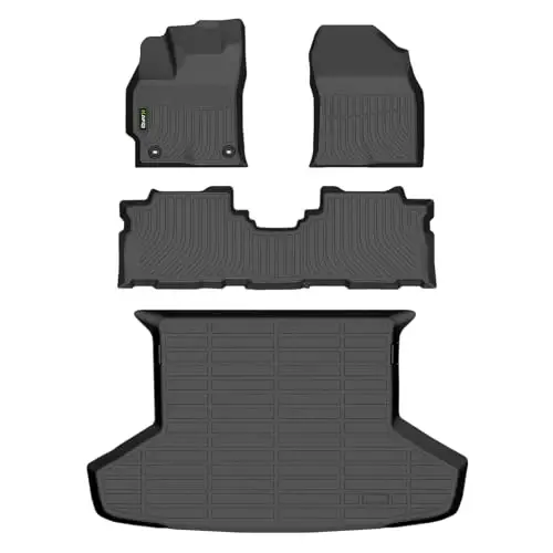HAFIDI® Barcha Ob-Havo Pol Matlari va Yukxona Qoplamasi Toyota Prius V 2012-2017 uchun mos keladi (Faqat Prius V uchun) Prius V uchun Avtomobil Matlari TPE Sirpanishga qarshi To'liq To'plam Maxsus Aksessuarlar - Qora 