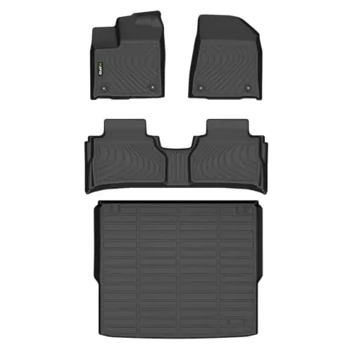 HAFIDI Floor Mats & Cargo Liner Custom for 2025 2026 Nissan Murano All Weather Protection TPE Automotive Floor Liners Fits Front& 2nd Row Set Accessories, Black - 1