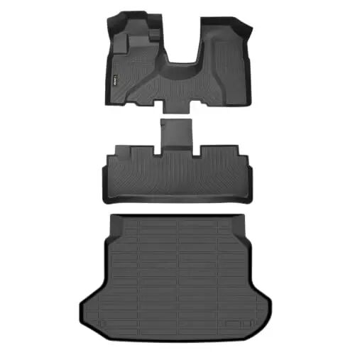 HAFIDI® Floor Mats & Cargo Liner Fit for 2002-2006 Honda CRV (Fixed Cab Center Armrest Box Need to Cut) All Weather Protection TPE Anti-Slip Automotive Floor Liners Custom Accessories, Black - 1