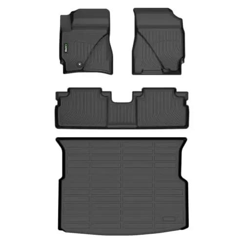 HAFIDI® Floor Mats & Cargo Liner Fit for 2009-2012 Ford Escape for Mazda Tribute & Mercury Mariner 2009-2011 All Weather Protection TPE Car Floor Liners Full Set Custom Accessories, Black - 1