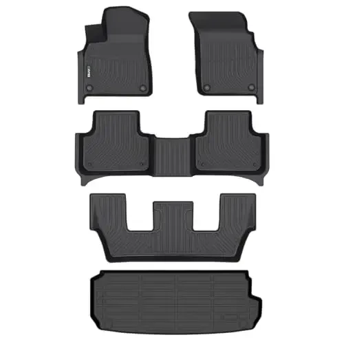 HAFIDI® Floor Mats & Cargo Liner Fit for 2020-2025 Audi Q7 & SQ7 All Weather Protection TPE Anti-Slip Automotive Full Set Floor Liners Custom Accessories - Black - 1