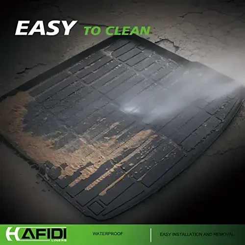 HAFIDI® Floor Mats & Cargo Liner Fit for 2020-2025 Audi Q7 & SQ7 All Weather Protection TPE Anti-Slip Automotive Full Set Floor Liners Custom Accessories - Black - 6