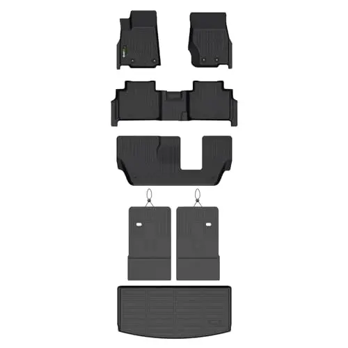 HAFIDI Floor Mats & Cargo Liner for Jeep Grand Cherokee L 2021-2026 7-Seats | With Backrest Mat, Custom Fit, All Weather Protection, Automotive Floor Liners, Raised Edge, Full Set Accessories, TPE, Black - 1