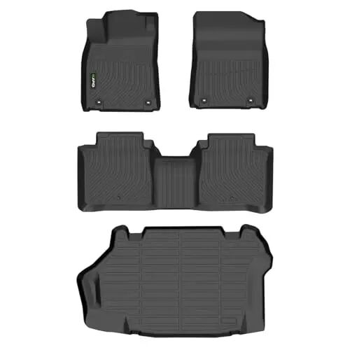 HAFIDI Floor Mats & Cargo Liner for Lexus ES300H 2013-2018 Full Set | Custom Fit, All Weather Protection, Non-Slip, Automotive Floor Liners, Raised Edge, Full Set Accessories, TPE, Black - 1