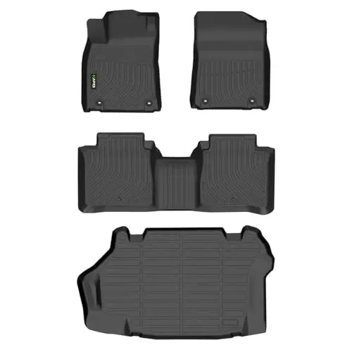 HAFIDI Floor Mats & Cargo Liner for Lexus ES300H 2013-2018 Full Set | Custom Fit, All Weather Protection, Non-Slip, Automotive Floor Liners, Raised Edge, Full Set Accessories, TPE, Black - 1