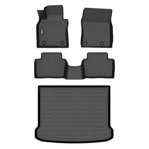 HAFIDI Floor Mats & Cargo Liner for Mazda 3 FWD 2019-2026(Only Hatchback) | Not for Sedan, Custom Fit, All Weather Protection, Non-Slip, Automotive Floor Liners, Full Set Accessories, TPE, Black - 1