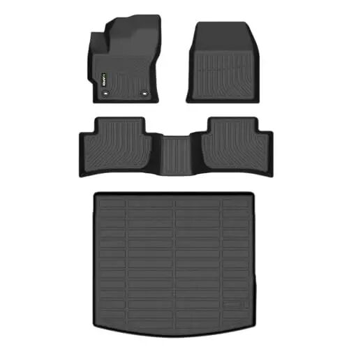 HAFIDI Floor Mats & Cargo Liner for Toyota Corolla Cross 2022-2026(AWD Gas) | Not for Hybrid, Custom Fit, All Weather Protection, Non-Slip, Automotive Floor Liners, Full Set Accessories, TPE, Black - 1