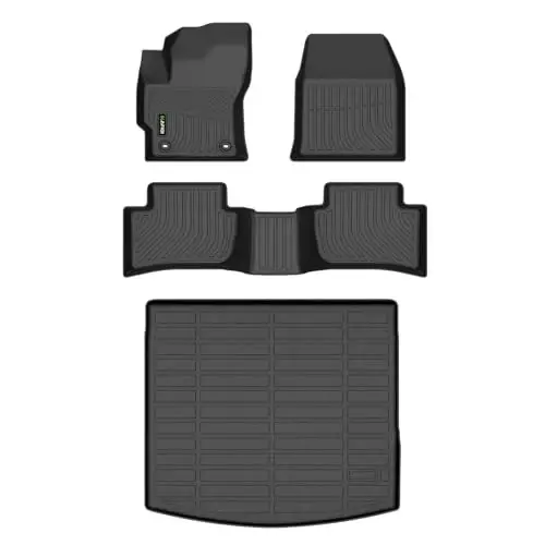 HAFIDI Floor Mats & Cargo Liner for Toyota Corolla Cross 2022-2026(AWD Gas) | Not for Hybrid, Custom Fit, All Weather Protection, Non-Slip, Automotive Floor Liners, Full Set Accessories, TPE, Black - 1