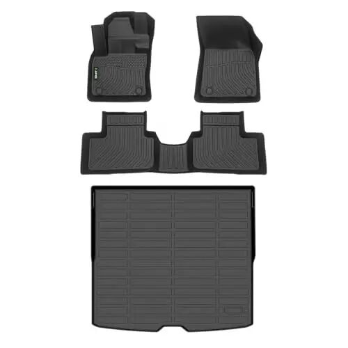 HAFIDI Floor Mats & Cargo Liner for Volvo XC40 2019-2026(Not for Recharge) | Custom Fit, All Weather Protection, Non-Slip, Automotive Floor Liners, Raised Edge, Full Set Accessories, TPE, Black - 1