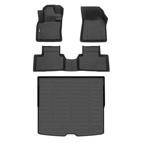 HAFIDI Floor Mats & Cargo Liner for Volvo XC40 2019-2026(Not for Recharge) | Custom Fit, All Weather Protection, Non-Slip, Automotive Floor Liners, Raised Edge, Full Set Accessories, TPE, Black - 1