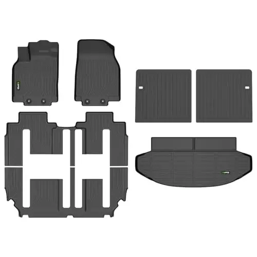 HAFIDI® Floor Mats & Cargo Liner & Seatback Cargo Set Fit for 2007-2015 Mazda CX9 TPE Full Set Floor Mats Custom Accessories - Black 