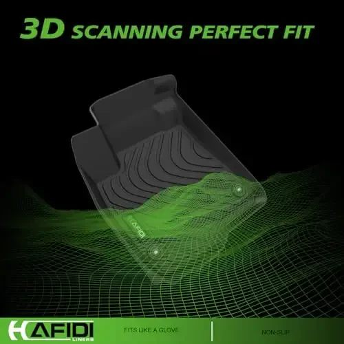 HAFIDI® Floor Mats & Cargo Liner & Seatback Cargo Set Fit for 2021-2025 Ford Expedition Max 7 Seats All Weather Protection TPE Anti-Slip Automotive Full Set Floor Liners Custom Accessories - Black - 3