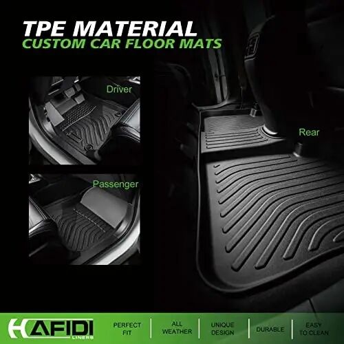 HAFIDI® Floor Mats & Cargo Liner & Seatback Cargo Set Fit for 2027 Kia Telluride (Only Gas Not for Hybrid) TPE Full Set Floor Mats Custom Accessories - Black - HAFIDI (1)