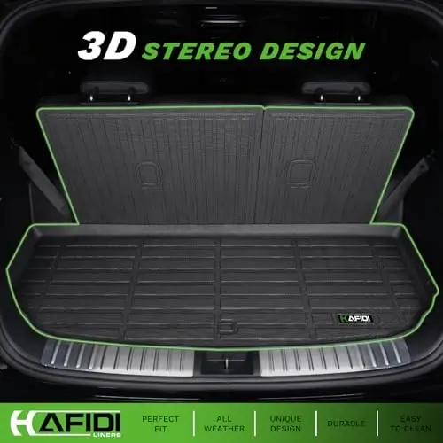 HAFIDI® Floor Mats & Cargo Liner & Seatback Cargo Set for 2025 2026 Buick Enclave & 2024-2026 GMC Acadia 7 Seats & 2024-2026 Chevy Chevrolet Traverse 7 Seats (Not for 2024 Traverse Limited) - 4